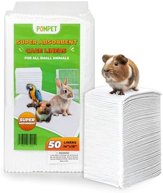 14"" X 18"" Disposable Guinea Pig Cage Liners 50 PCS, Rabbit, Hedgehog, Hamster, Chinchilla, Cat, Reptile and Other Small Animals