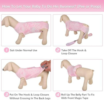 Kuoser Dog Surgery Recovery Suit, Anti Licking Surgical Suit for Dogs Male Neuter, Soft Dog Surgery Suit Female Spay Subsititute E-Collar Cone, Doggie Body Suits After Surgery Pink Tie Dye XS