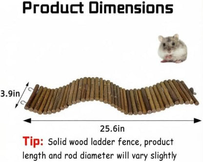 25.6 × 3.9 in Wood Hamster Bridge Rat Climb Toys for Gerbil Mouse Squirrel