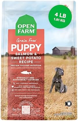 Open Farm Grain Free Dry Puppy Food, Salmon & Sweet Potato Kibble, 4lb Bag
