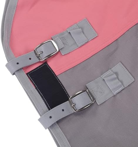 LEAFOREST 1200D Horse Blanket Waterproof Breathable Turnout (no Filling) Standard Neck Horse Sheet Pink Grey 78IN