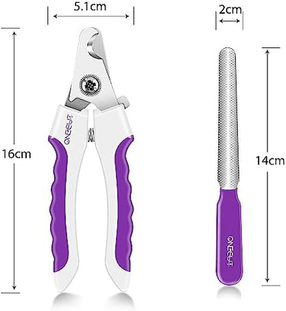 6" Dog Nail Clippers for Small, Medium and Large Breed Professional Pet Nail Trimmers -Suitable for Cats, Rabbits and Guinea Pigs with Safety Guard to Avoid Over Cutting (Purple)