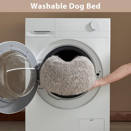 WNPETHOME Small Round Calming Dog Bed Cat Bed for Comfy Sleep