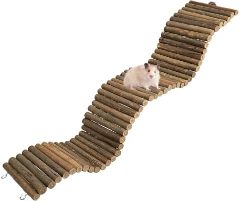 25.6 × 3.9 in Wood Hamster Bridge Rat Climb Toys for Gerbil Mouse Squirrel