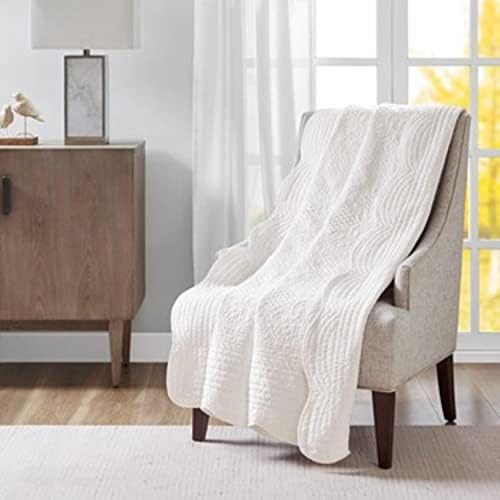 Madison Park Luxe Damask Stitching Throw Blanket, 60"x72"