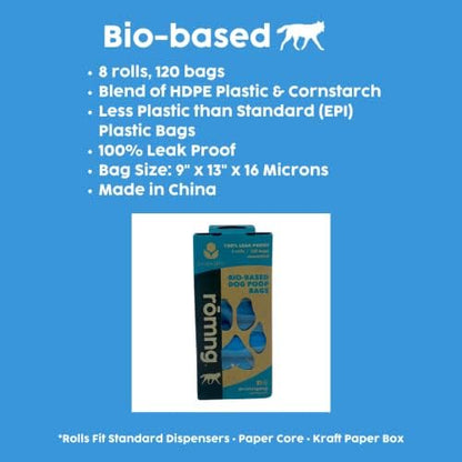 Bio-Based Dog Poop Bags, Unscented, Leak-Proof, bio-based, 240 Count