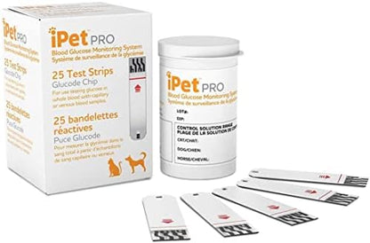 iPet PRO Blood Glucose Test Strips, 50 Count, Designed for Dogs and Cats