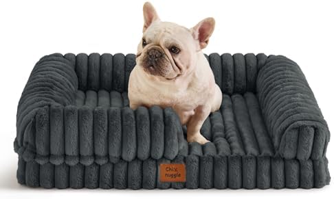 ChiXnuggle Faux Fur Orthopedic Dog Bolster Bed, Waterproof Washable Cover