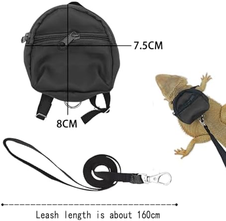 Crested Geckos Backpack Carrier,Reptile Portable Backpack Carrier with Small Backpack Harness Leash Set,Space Capsule Clear Bubble Window Travel Backpack for Lizard Travel,Guinea Pig,Bearded Dragon