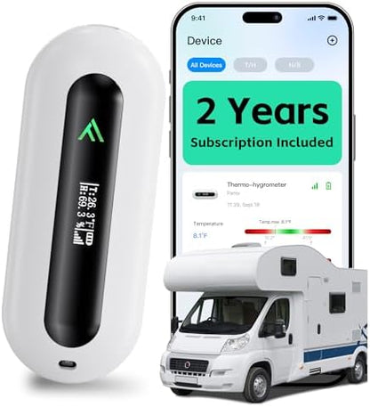 Cellular Temperature Monitor for RV Pet Safety – 4G Remote Temperature, Humidity & Power Outage Monitor for Vacation Home & Server Room | App Controlled | No WiFi | 2 Year Subscription Included