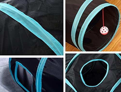 Cat Tunnels, Pet Ferret Rabbit Bunny Tunnels Tubes Subway Habitats, S-Style, DIY Cat Peekaboo Maze House Tent Bed, Kitten Interactive Toy (S Type: 5 Way Tubes)