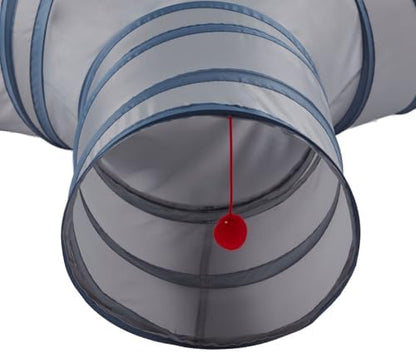 Cat Tunnels for Indoor Cats 3 Way Play Toy Kitty Tunnel Peek Hole Toy with Ball for Cat Tube Fun for Rabbits Kittens and Dogs