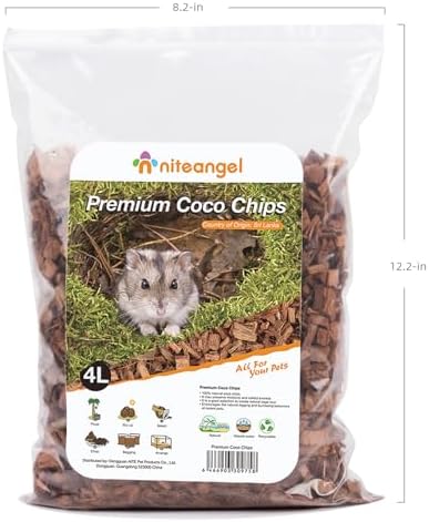 Niteangel Natural Coco/Cork Hamster Bedding: 4L Absorb Odors & Low Dust