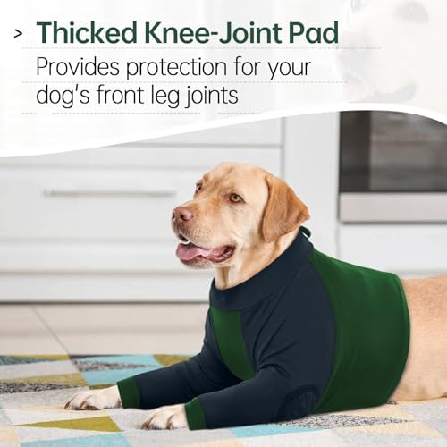 Lelepet Dog Recovery Sleeve for Wounds Front Legs, Stop Licking Dog Shirt