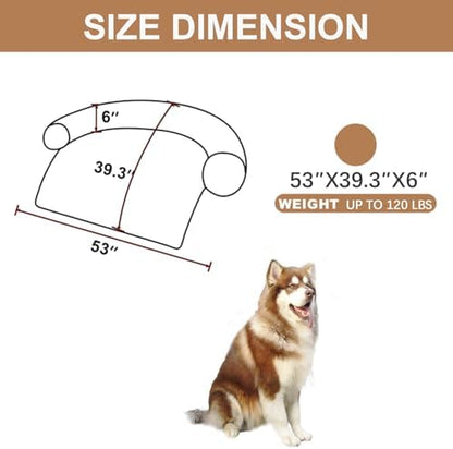 Calming Dogs/Cats Bed Mats, Dog Pad Washable Removable Couch Cover, Plush Long Fur Mat for Pets, Waterproof, Perfect for Small, Medium and Large Dogs and Cats (Desert Brown, 53"x39"x 6.0")
