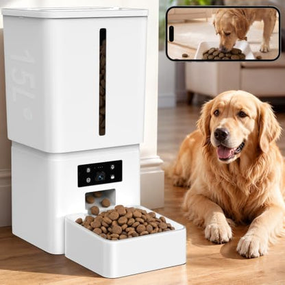 Gwozn Automatic Dog Feeder Large Breed: 15L/63-Cup Capacity for 23mm Kibble