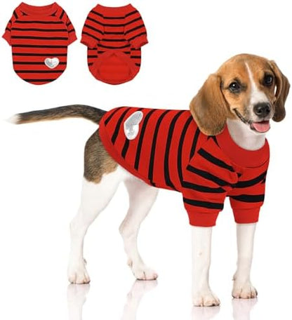 Queenmore Large Dog Shirt,Soft Breathable Dog Shirt for Dogs Cats Boy Girl,Pet Clothes for All Season,Breathable Lightweight Pet Tshirt for Frenchie, Dachshund, Yorkie