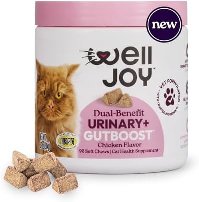 WellJoy Urinary Cat Supplement + D-Mannose, Cranberry, GutBoost, 90ct