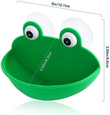 Pensino Frog Habitat Frog Dish Holder with Suction Cups, Cute Frog Terrarium Decor Fish Tank Decoration for Tree Frog Toad Tadpole (1 Pack)