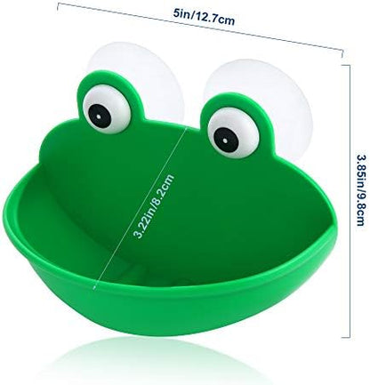 Pensino Frog Habitat Frog Dish Holder with Suction Cups, Cute Frog Terrarium Decor Fish Tank Decoration for Tree Frog Toad Tadpole (1 Pack)