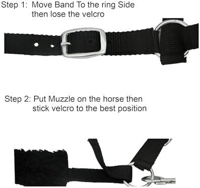 SIE Grazing Muzzle Bag with Adjustable Strap, Grain Feed Bag (Black, Cob)