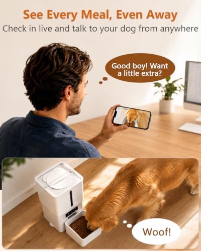 15L Automatic Dog Feeder Large Breed: 63 Cup Capacity for Kibble up to 22mm