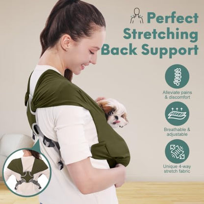 Supet Dog Sling Carrier for Small Pet, Adjustable Hands Free Front Backpack