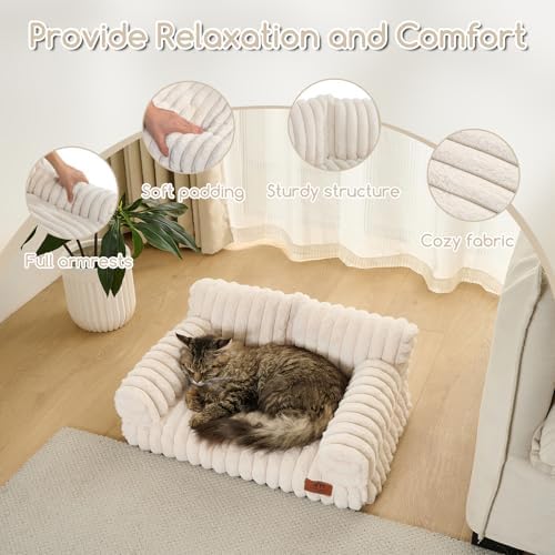 Hollypet Small Dog Large Cat Bed Puppy Couch Beds for Pets up to 25 lbs