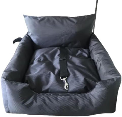 Dog Bed, Removable and Washable car Litter pet cat and Dog car Sofa Litter Suitable for Travelling. (Dark Grey (Football Print Removable and Washable))