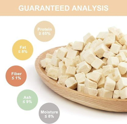 Freeze Dried Super Booster 5.1 oz (~145g) Chicken Bites, Raw-Inspired Treat Meal Topper for Both Dogs & Cats, Single-Ingredient Just Chicken Irresistible for Picky Eaters