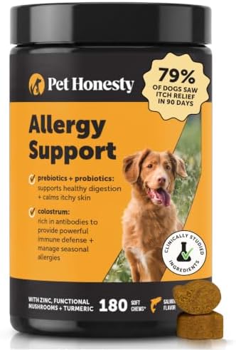 Pet Honesty Dog Allergy Chews for Itch & Allergy Relief, Salmon, 180ct