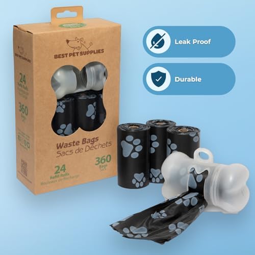 Best Pet Supplies Poop Bags for Dogs - Black, 360 Count