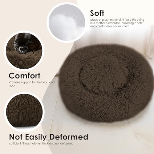 Extra Large Dog Beds, 36in Human Dog Anxiety Relief Comfort Bed (Coffee)