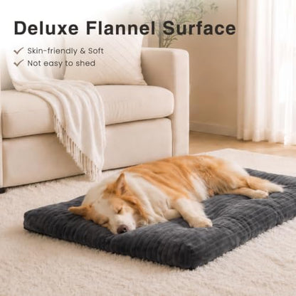 KSIIA Washable Dog Crate Bed Kennel Mat for Large Dogs,48 x 29 Inch, Gray