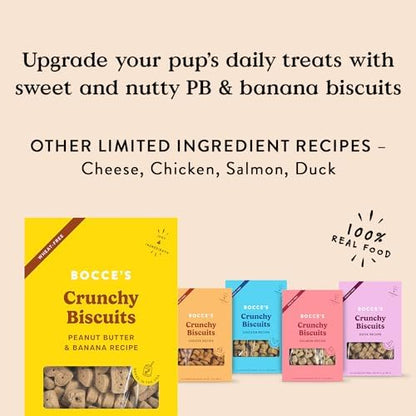 Bocce's Bakery PB & Banana Flavor Crunchy Biscuits Dog Treats, 14 oz
