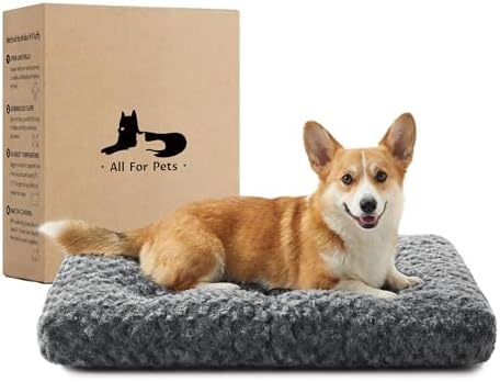 Double-Sided Dog Beds Medium Sized Dog, Washable Dog Crate Beds, Thick Supportive Pet Sleeping Mat, Reversible Dogs Pillow Weight Up to 50lbs, 35x22, Dark Grey