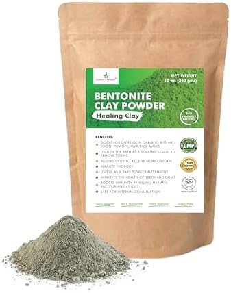 Cosmic Element 100% Pure Calcium Bentonite Clay Powder - Bentonite Clay Food Grade, Vegan, Healing Clay | Skin Care Detox - Deep Pore Cleansing Face & Body Mask for Soft, Smooth, Refreshed Skin | 12oz