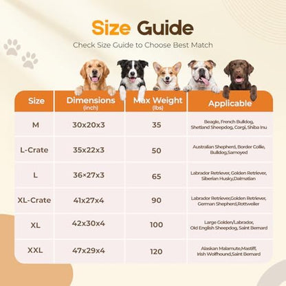 Orthopedic Dog Bed for XXL Dog, Waterproof Washable Pet Bed for Crate