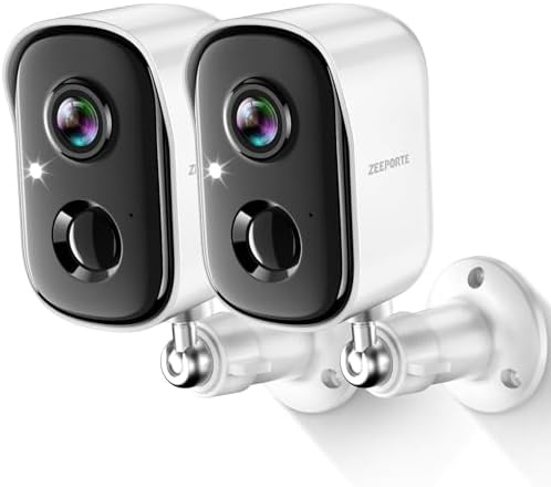 Security Cameras Wireless Outdoor, 2K Cameras for Home Security with Color Night Vision, SD/Cloud Storage,Longer Battery Life, Weatherproof, AI Motion Detection, Spotlight Siren Alarm（2 Pack）