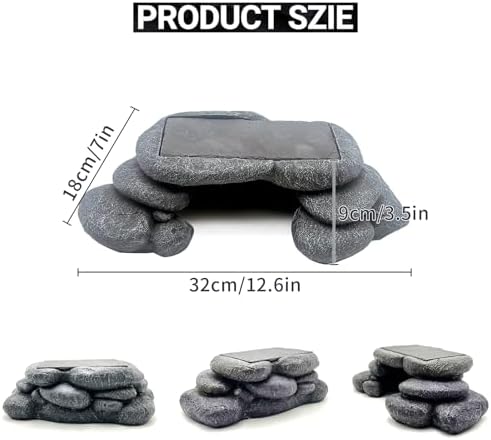 Large Bearded Dragon Basking Platform, Lizard, Snake or Reptile Hide with Heat Storage Slate Stone, 12.6x7x3.5 inch Oversized Gecko Hide Cave