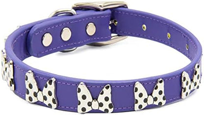 Buckle-Down Dog Collar, Disney, Minnie Mouse Bow with Dots Charms, Medium 11 to 15 Inch Length 0.75 Inches Wide