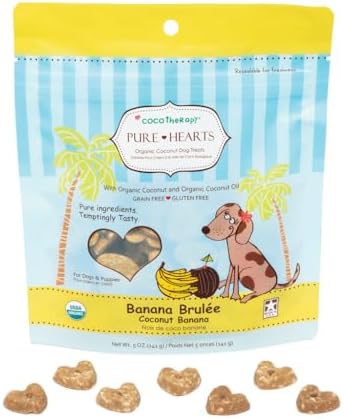 Cocotherapy Pure Hearts Coconut Cookies – Banana Brulee, (1 Pouch), 5 Oz.