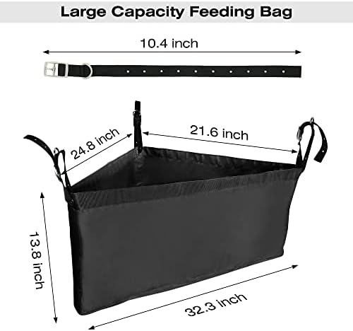 Corner Hay Feeder Bag with Mesh Bottom & Snaps for Horse Trailer