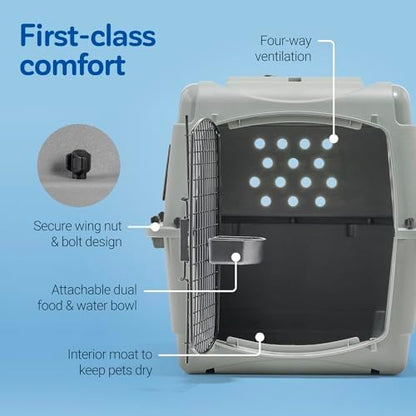 Petmate Sky Kennel for Air Travel, 28in Dog Crate for Pets 15 to 30lbs