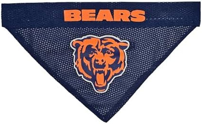 NFL DOG BANDANA - CHICAGO BEARS REVERSIBLE PET BANDANA. 2 Sided Sports Bandana with a PREMIUM Embroidery TEAM LOGO, Large/X-Large. - 2 Sizes & 32 NFL Teams available