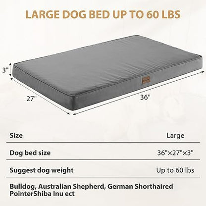 BFPETHOME Outdoor Waterproof Dog Bed for Large Dogs, Washable Cover, 36"