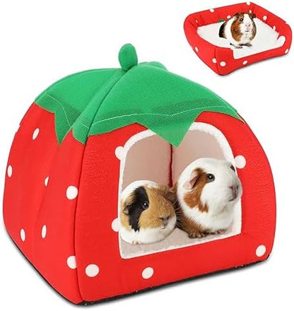 BWOGUE Guinea Pig Bed Hideout, Washable Hamster Cave for Small Animals