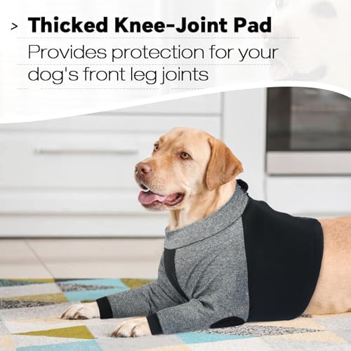 Lelepet Dog Recovery Suit for Front Legs Dog Sleeve to Stop Licking Black M