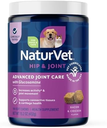 NaturVet Advanced Joint Care with Glucosamine, Dogs & Cats, 180ct