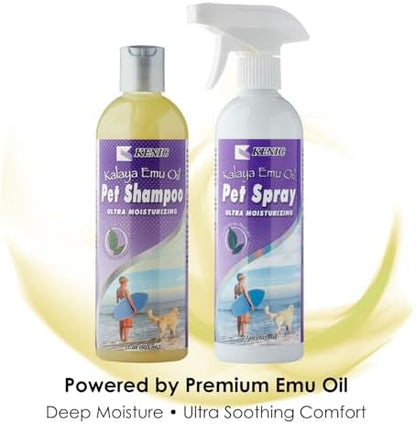 Kenic Premium Emu Oil Anti-Itch Dog & Cat Shampoo – Deep Moisture,Instant Relief for Dry, Irritated Skin, Natural Healing & Soothing Formula, Made in USA